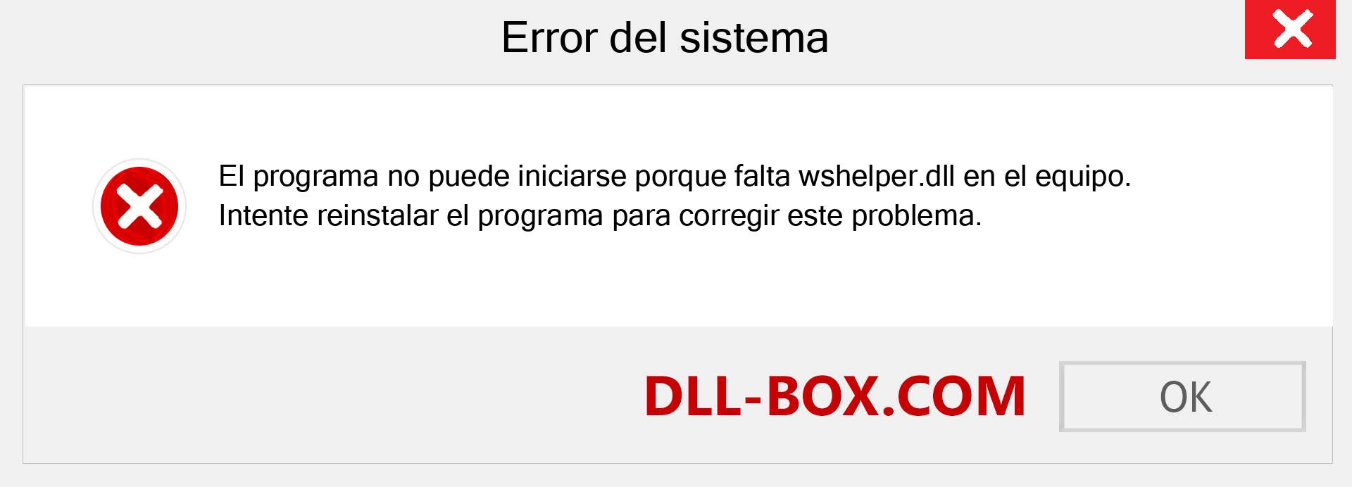 ¿Falta el archivo wshelper.dll ?. Descargar para Windows 7, 8, 10 - Corregir wshelper dll Missing Error en Windows, fotos, imágenes